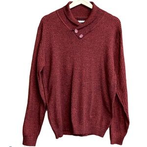 XIOS Men Long Sleeve Shawl Collar Pullover Sweater